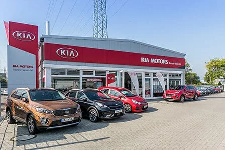 Frontansicht Kia Halle FFiliale Mannheim-Wohlgelegen - Autohaus Renck-Weindel